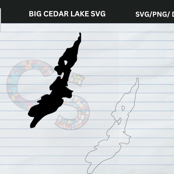 Big Cedar Lake, Wisconsin - SVG Digital File Set for DIY, Laser, Glowforge, Cricut - Vector Map Outline for Cut File Projects