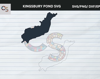 Kingsbury Pond SVG - Digital Vector Outline Map Shape - Massachusetts | Ideal for DIY, Laser Cutting, Glowforge, Cricut Projects