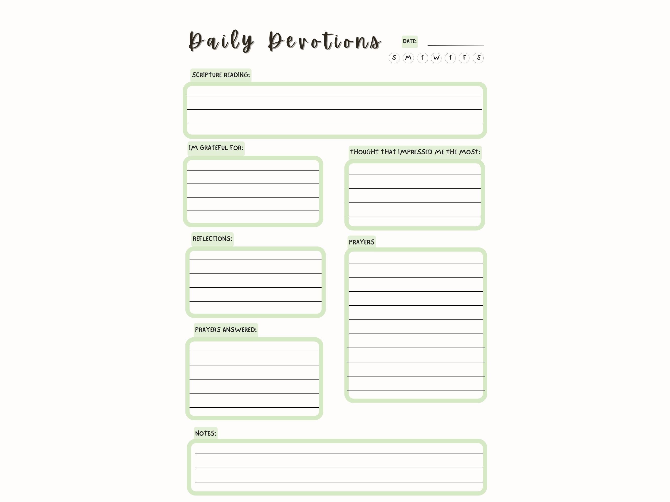 Printable Daily Devotions | Daily Devotional Planner | Christian ...