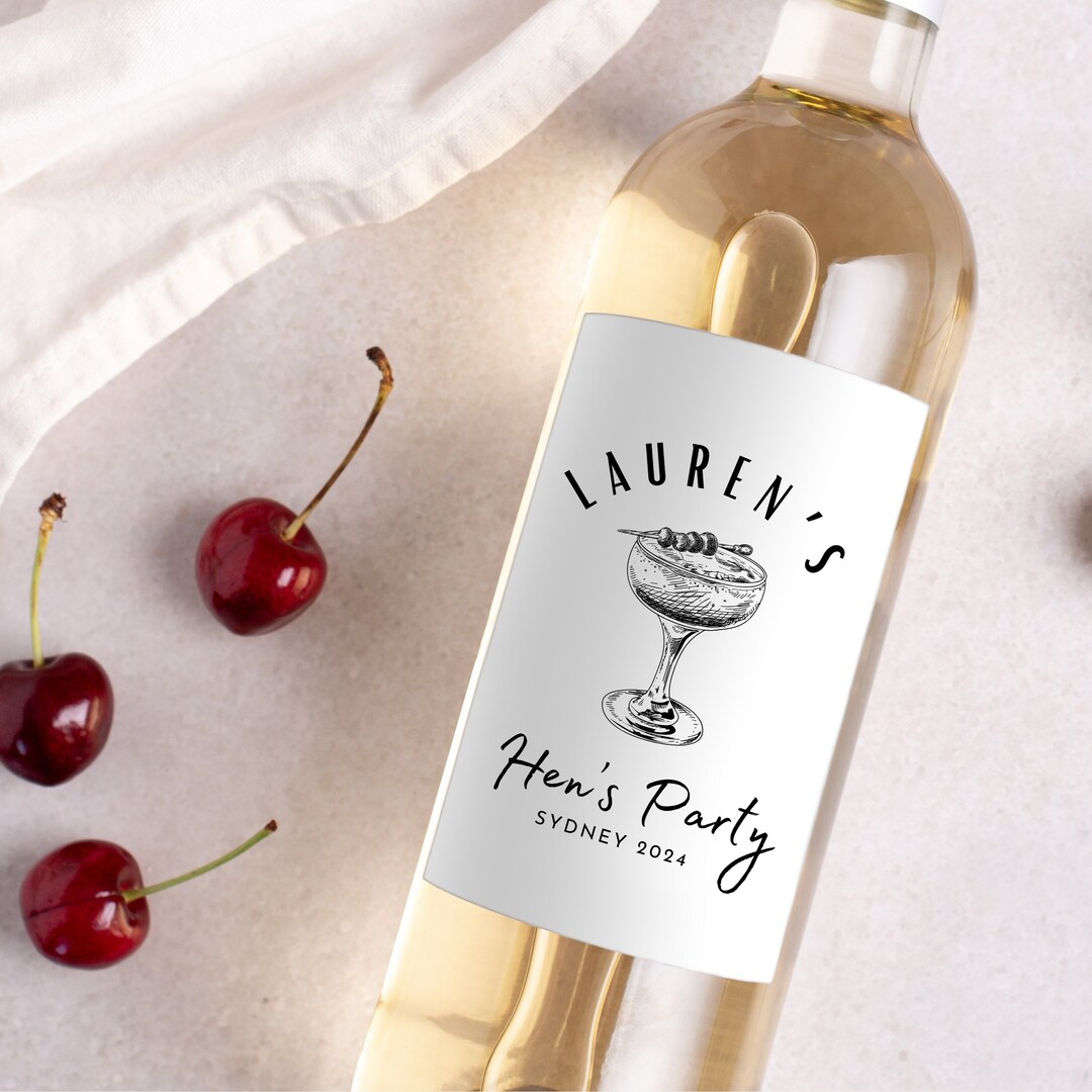 Hen's Party Wine Label Custom Wine Label Hen's Party - Etsy Australia