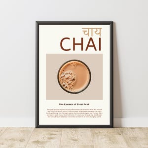 Chai Print Indische Moderne Wand Kunst Desi Art Minimalistischer Druck Home Wand Dekor Tee Wand Kunst Tee-Liebhaber Geschenk Chai Liebhaber Küche Decor Poster