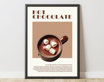 Hot Chocolate Print, Nostalgic Kitchen Wall Art (Digital Download)