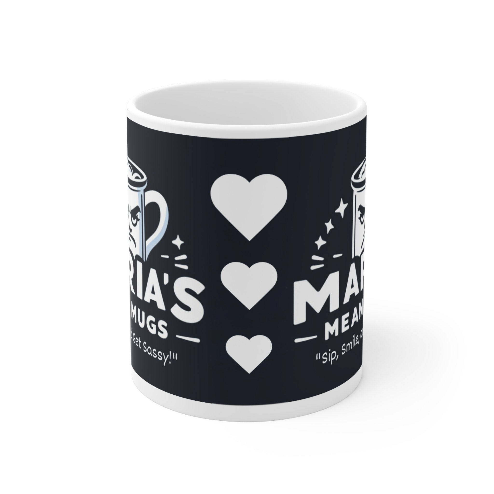 Maria's Mean Mugs Mean Muggin Face Funny Face Ceramic Coffee Mug