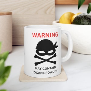 Princess Bride Mug - &#39;Warning: May Contain Iocane Powder&#39; Movie Quote Coffee Cup