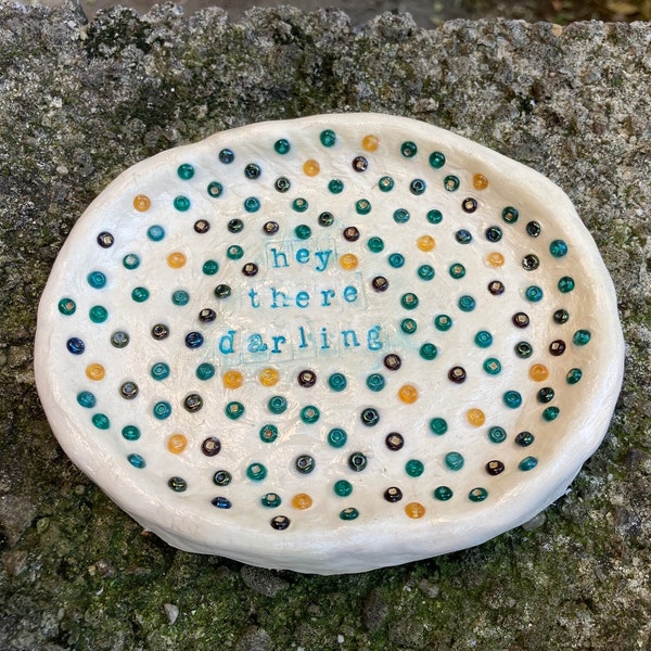 Darling Clay Trinket Tray with Beads