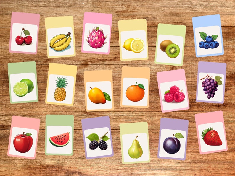 Fruit Printable Flashcards 18 Fruits Editable Flashcards for Kids PDF ...