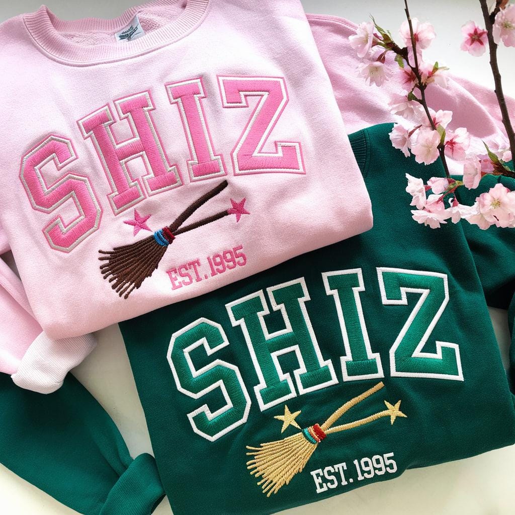 Shiz Sweatshirt Hoodie Embroidered Wickeds Movie ,Wicked Glitter Shirt, Wizard Shiz University Shirt, Best Wickeds Merch Movie Lover Gif