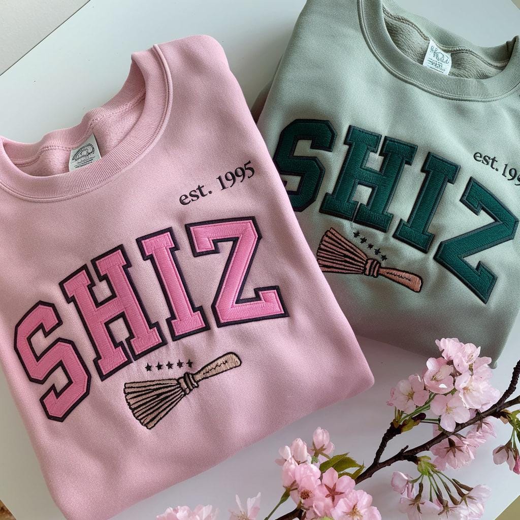 Shiz Sweatshirt Hoodie Embroidered Wickeds Movie ,Wicked Glitter Shirt, Wizard Shiz University Shirt, Best Wickeds Merch Movie Lover Gif