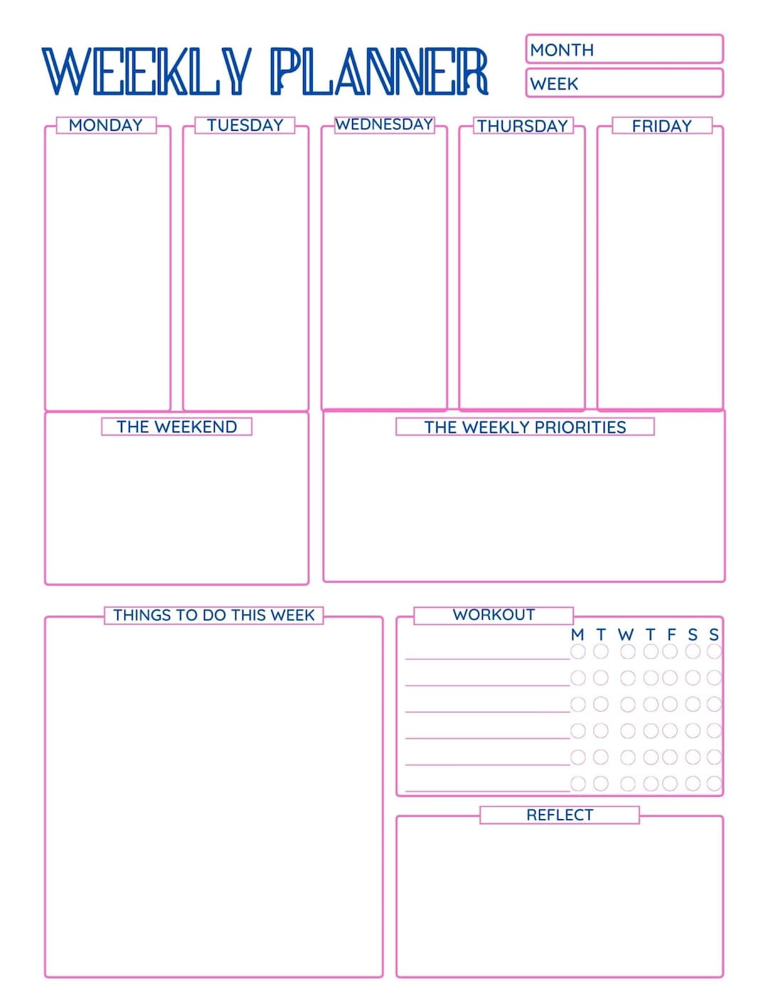 WEEKLY PLANNER PRINTABLE, Weekly Routine Planner, Weekly Planner to Do ...