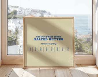 Lámina artística de mantequilla orgánica: Decoración de pared para la cocina (descarga digital)