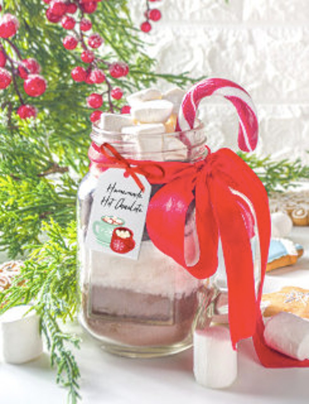 Hot Chocolate Mix Gift Tag Avery Label Compatible 22802 Etsy