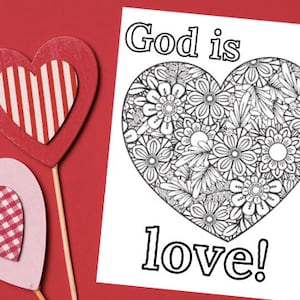 Digital Download - Religious Coloring Page - God is Love - Etsy