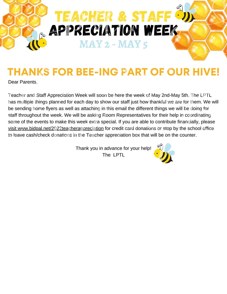 Bee Themed Teacher Appreciation Week Kit Forms and Gift Tags Etsy