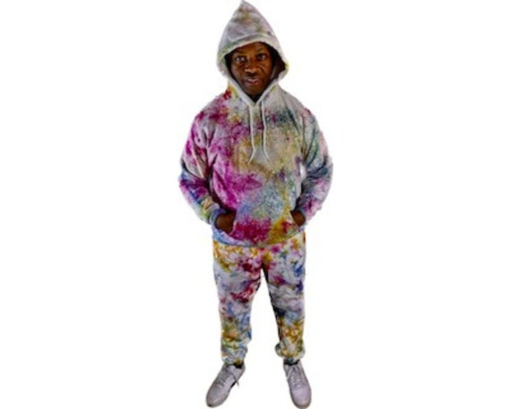 Tracksuit Mens Tie Dye Jogger Set Slim Joggers Tie Dye Hoodie Und