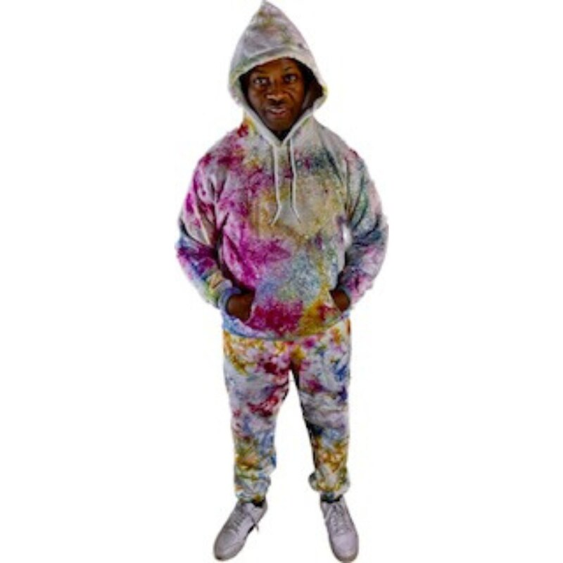 mens tie dye sweat suit