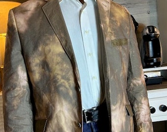 Madison Men's Bleached Cotton Blazer , Tie Dye Blazers, Mens Clothing, Mens Formal Wear, Gift For Him, - Size 46L