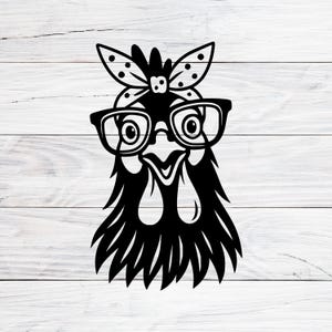 Funny Chicken SVG: Farm Hen Clipart, Chicken Lady PNG (Digital Download)