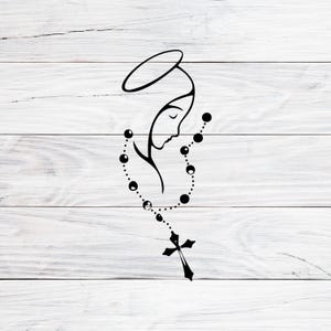 Overzicht van de Maagd Maria met rozenkrans Svg, Pes, Png, Jpg