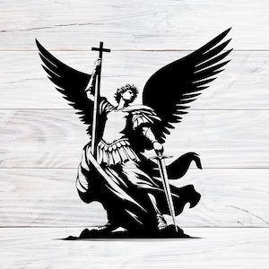 大天使ミカエル（SVG）、悪に打ち勝つ聖ミカエル（DXF）、PNG、Jpg