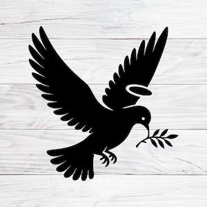 Holy Spirit Dove SVG: Olive Branch, Christian Baptism Design (Digital Download)