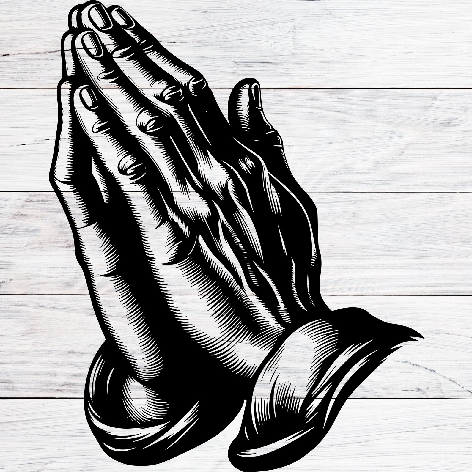 Detailed Praying Hands Design, Devotion and Spiritual Reflection, Faith ...