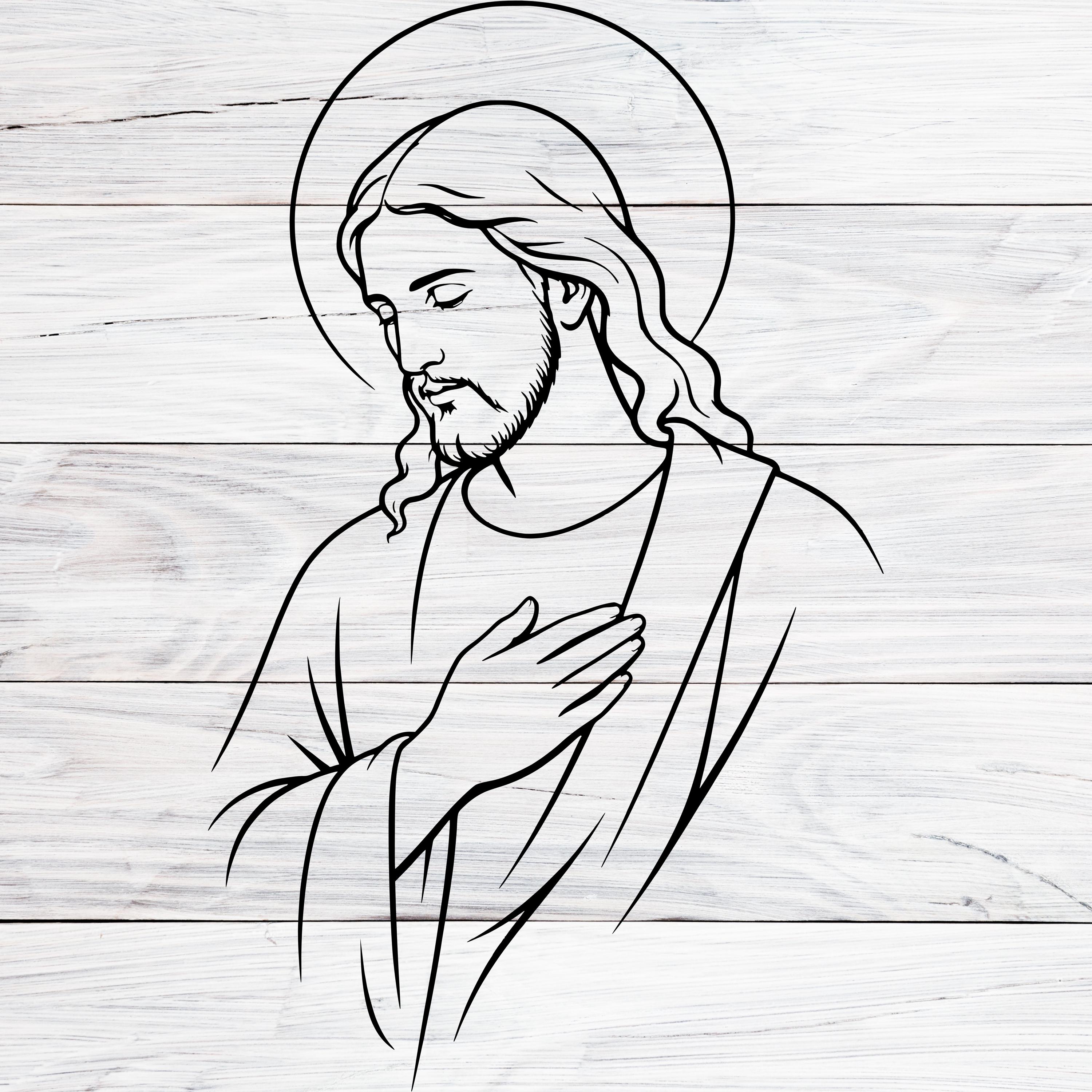 Jesus Christ Line Art Svg, Png, Pdf, Christian Minimalist Wall Art ...