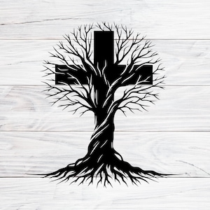 Christliches Kreuz Baum Svg, Symbol des Glaubens, Jesus Auferstehung, religiöser digitaler Download svg, Png, Jpg