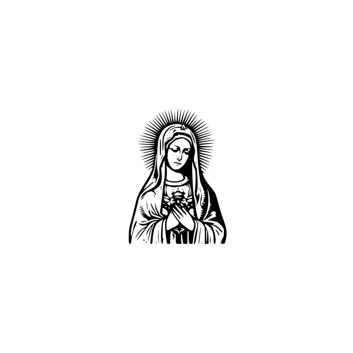 Virgin Mary Svg, Virgin Mary Silhouette, Mary Mother of God Svg, Virgin ...