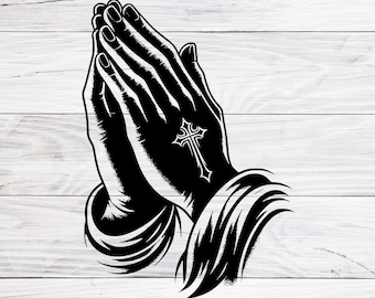 Praying Hands Tattoo Flash Art Print – Religious Old School Poster Praying Hands Tattoo Flash Art Print – Religious Old School Poster