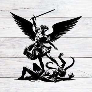 Arcángel San Miguel (Svg, Png, Jpg), Símbolo Cristiano, Protección Angélica, Descarga Digital