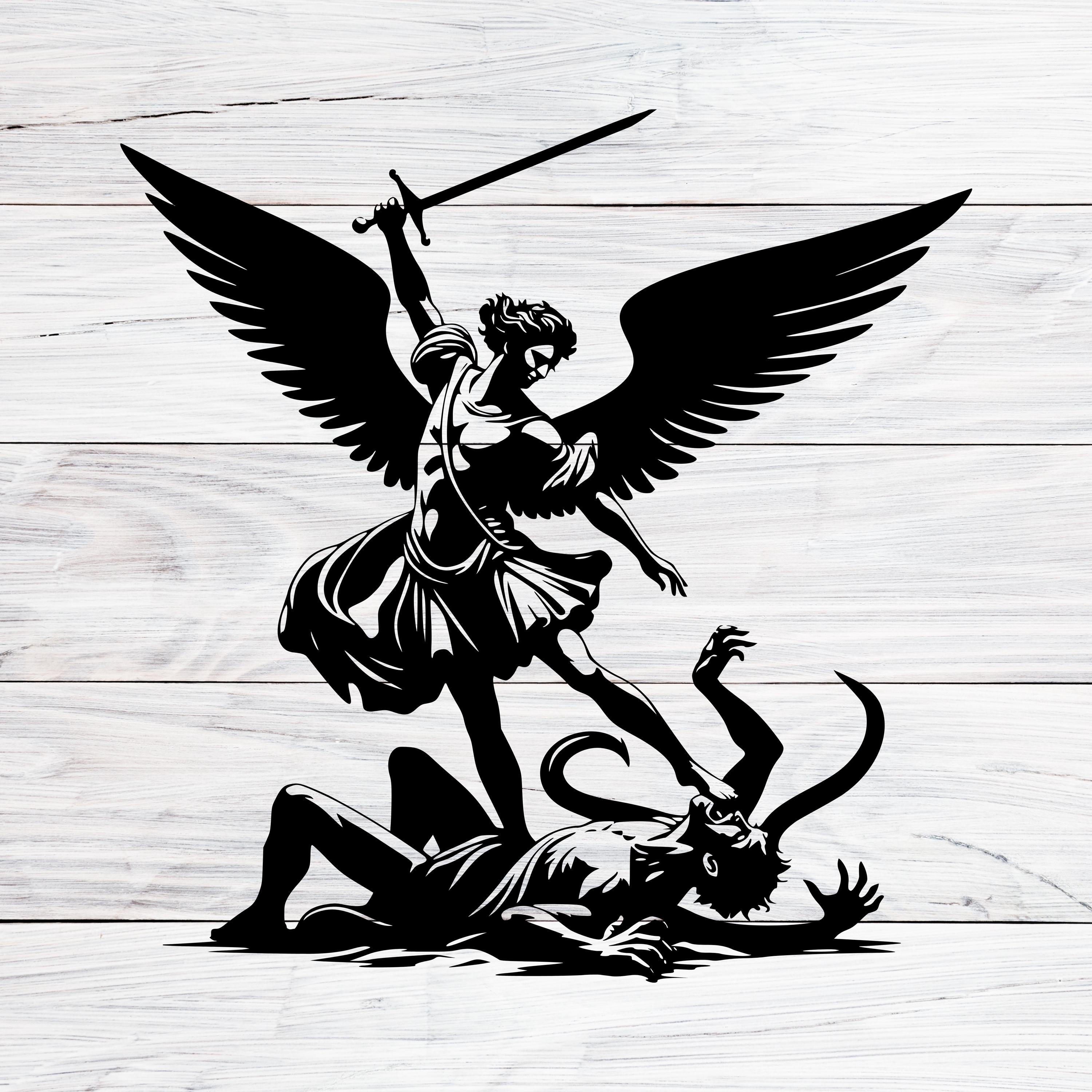 Aartsengel St. Michael SVG: christelijk symbool - engelachtige bescherming (digitale download)