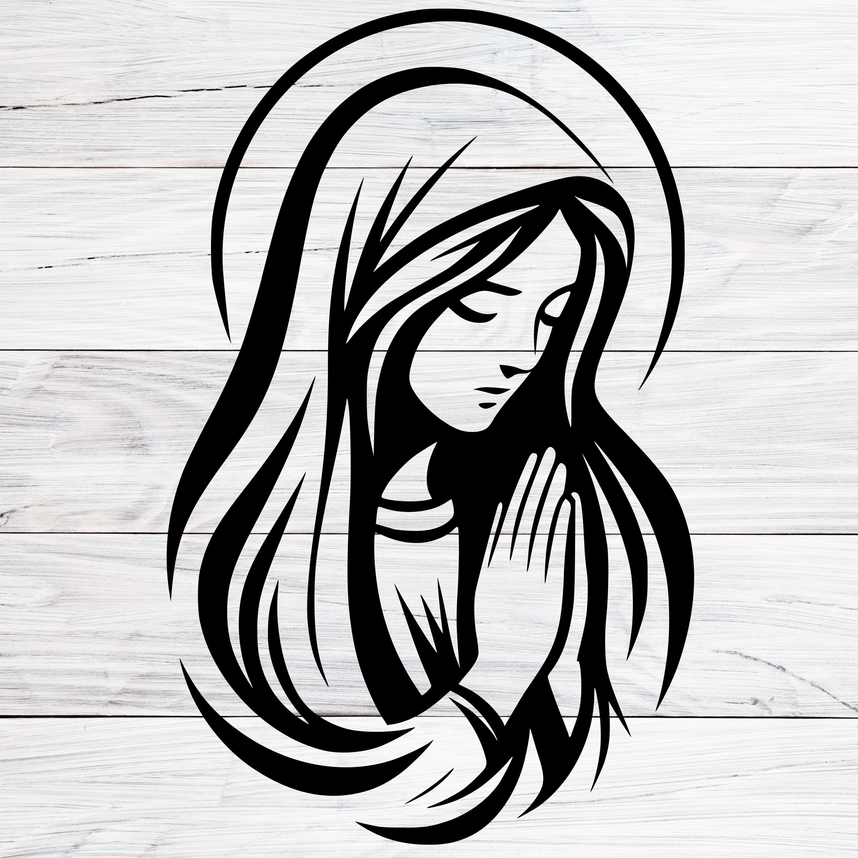 Virgin Mary Prayer Svg, Png, Jpg, Dxf, Christian Symbol Digital