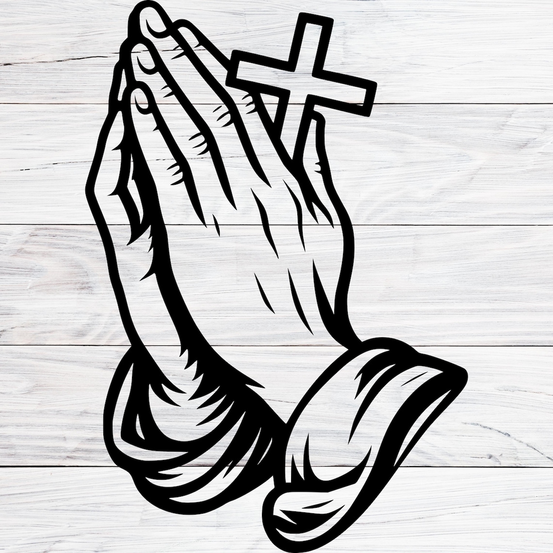 Praying Hands With Cross Svg, Religious Clipart (digital Download SVG