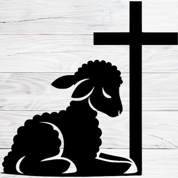 神の子羊 SVG、Png、Jpg、十字架を持つキリスト教の羊、デジタル