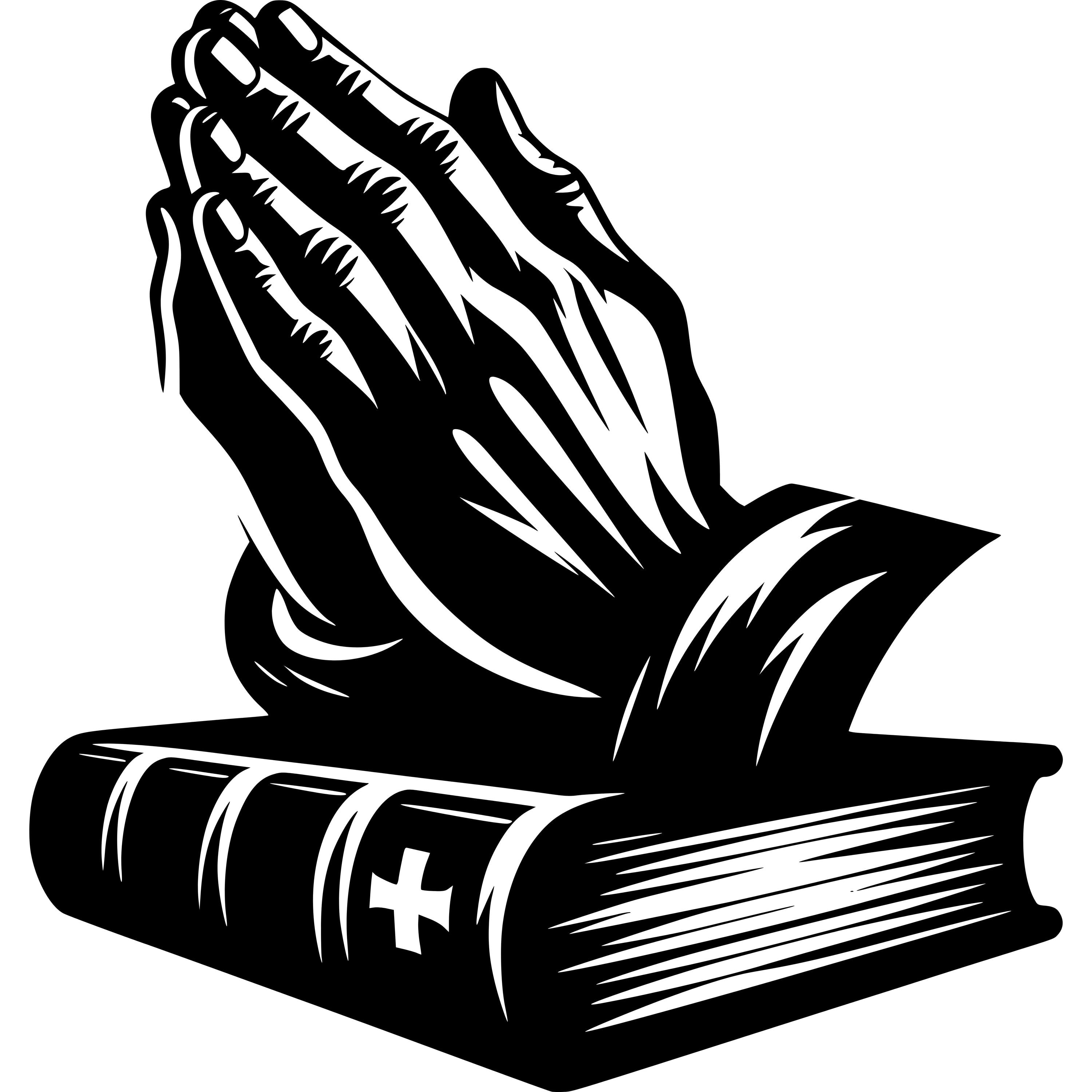 Praying Hands With Bible Clipart Svg, Dxf, Png, Jpg, Christian