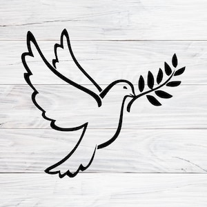 Dove Outline SVG: Holy Spirit, Baptism Symbol (Digital Download)