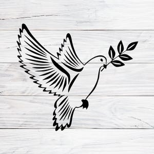 Holy Spirit Dove Outline: Memorial Logo (SVG, PNG, JPG)