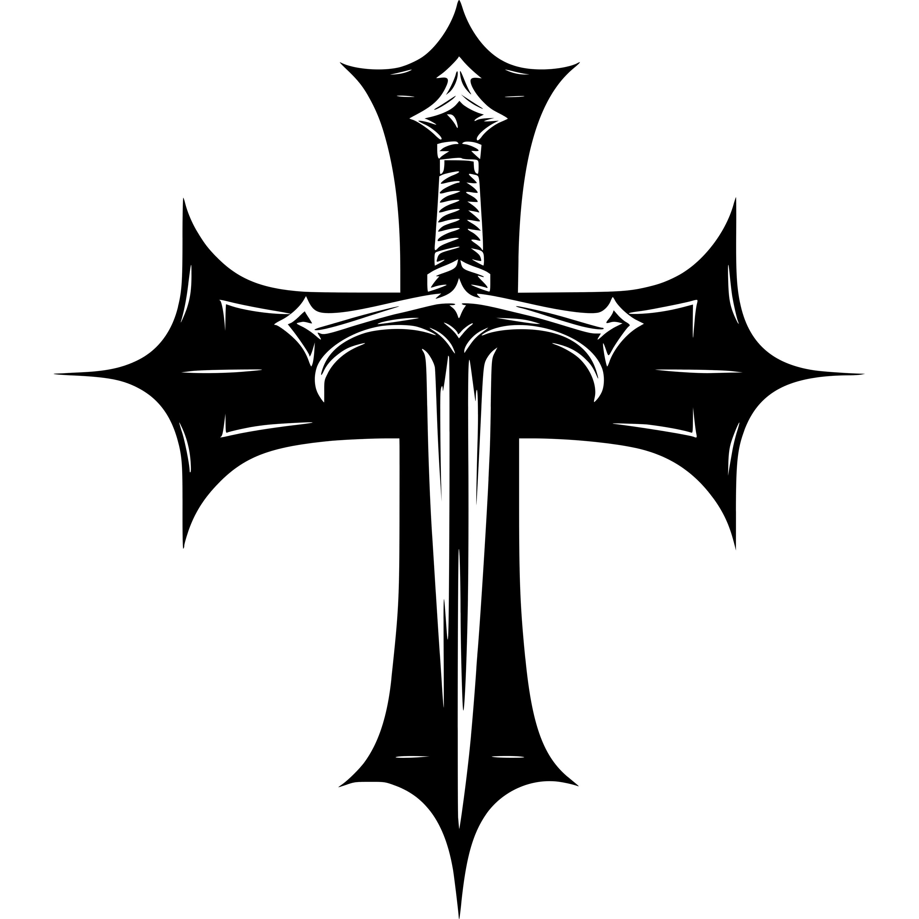 剣のシンボルが描かれたキリスト教の十字架（デジタルダウンロード