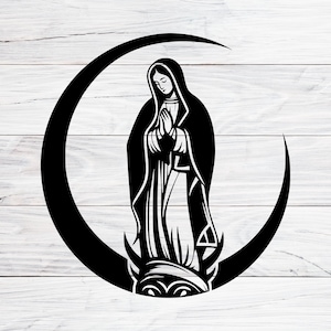 Maagd van Guadalupe SVG PNG JPG-bestand, Maagd Maria Svg, moeder Maria Svg, lieve vrouw van Guadalupe, Maagd van Mexico digitale vlieg voor Cricut ontwerp