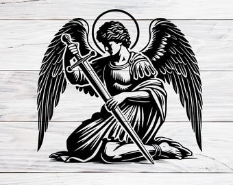 大天使ミカエル（SVG、PNG、JPG）、剣を持った守護天使（デジタル