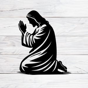 Jesus beten svg, christlicher Glaube, Jesus im Gebet, Jesus Symbol, Jesus digitaler Download, Jesus Clipart, druckbare Jesus svg, Png, Jpg