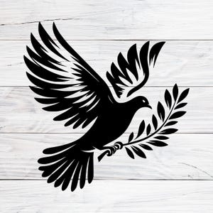 Peace Dove with Olive Branch: Christian Symbol (SVG, PNG, JPG)
