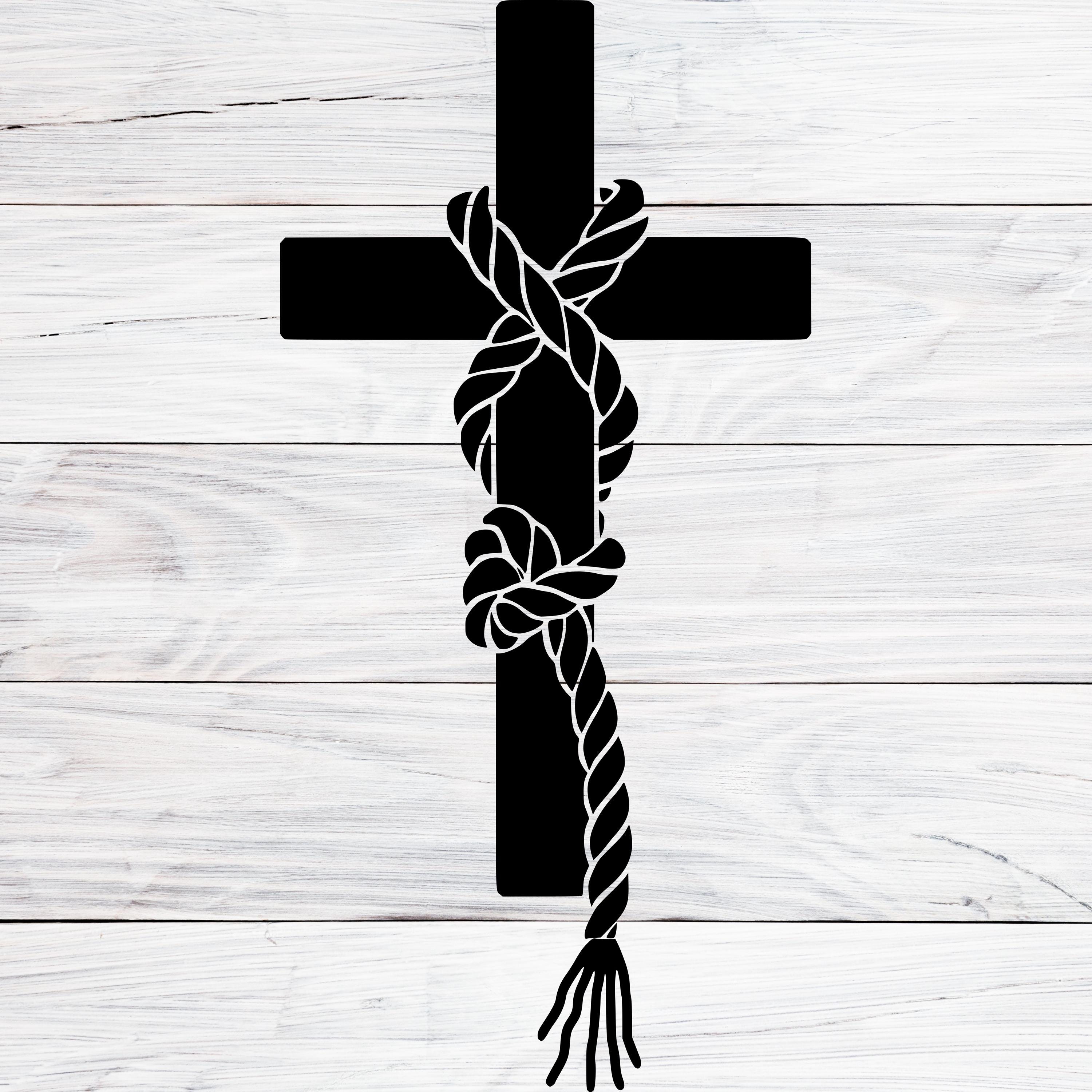 Cross With Rope SVG PNG DXF, Christian Cross Cut File for Cricut ...