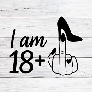 I Am 18 SVG, Middle Finger Svg, 18th birthday Svg, Svg, Cut files for Cricut, Instant Download Svg, Png, Jpg