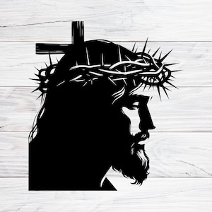 Jesus Crown of Thorns Design, Cross of Redemption, Christian Faith, Easter Crucifixion, Religious Symbol, Digital Download Svg, Png, Jpg