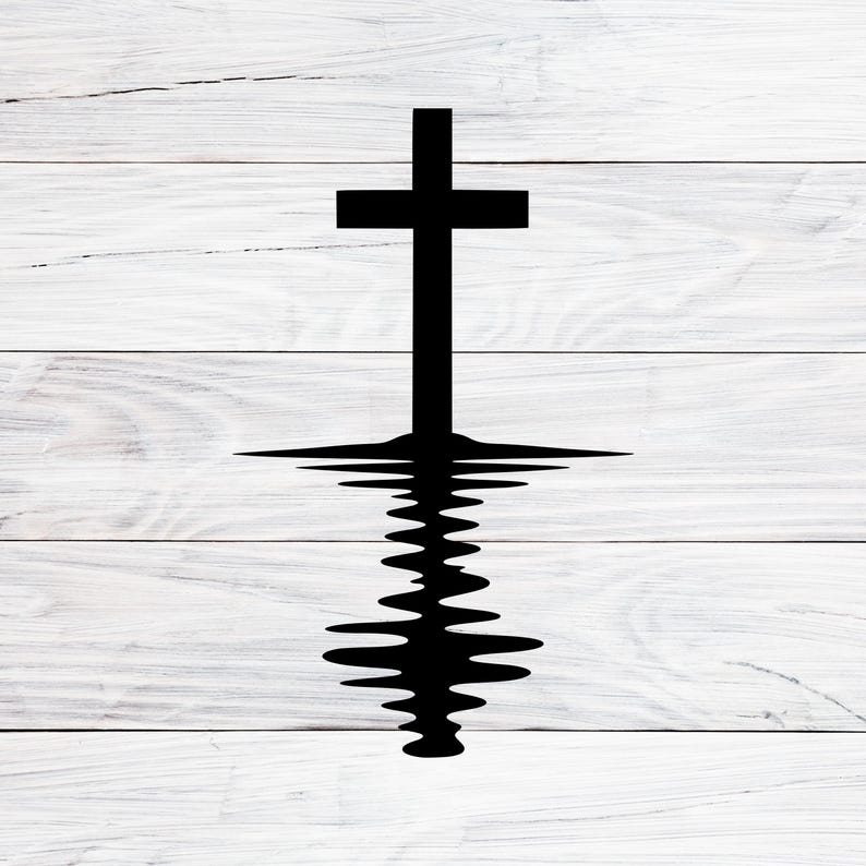 Christian Cross Water Reflection Svg, Png, Dxf, Eps, Memorial Sympathy ...