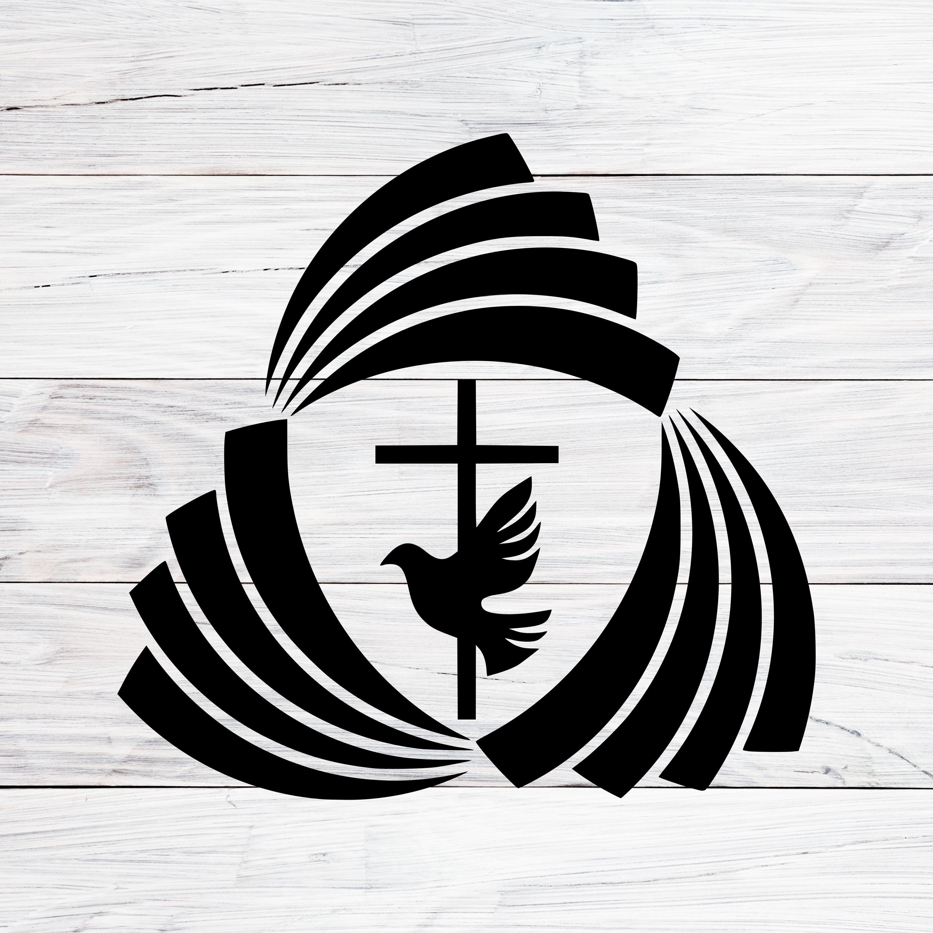 Holy Trinity Cross with Dove Svg, Christian Symbol of Faith and Peace, Religious Clipart, Digital Download Svg, Png, Jpg
