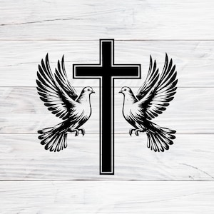 Cross with Doves SVG: Christian Baptism Design (Digital Download)