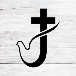 Christian Cross with Dove SVG: Holy Spirit Symbol (Digital Download)