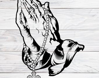 Mani Chiuse Nella Preghiera Con Un Rosario Immagine Stock - Immagine di
